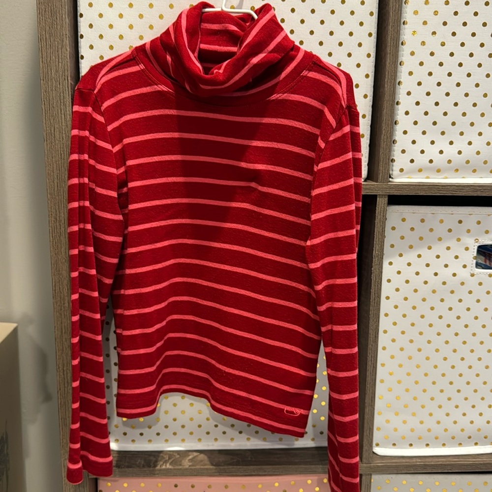 Vineyard Vines Red and Pink Striped Turtleneck Top - Kids